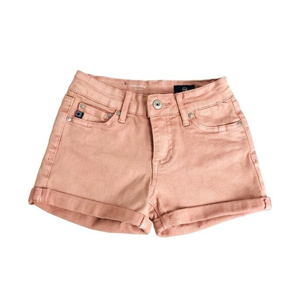 Adriano Goldschmied Girls Denim Shorts Peachy Pink Size 6X - Picture 1 of 7